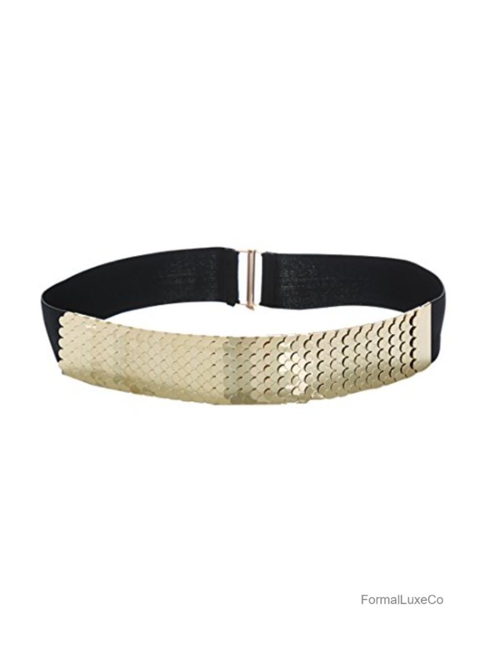 Women's Elastic Metal Fish Scale Belt Interlocking Buckle Stretchy 29"